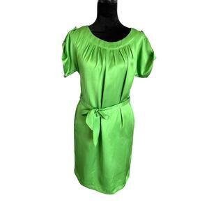 Satin Dress Banana Republic "Evelyn T Shirt Style" Green‎ Women's XS